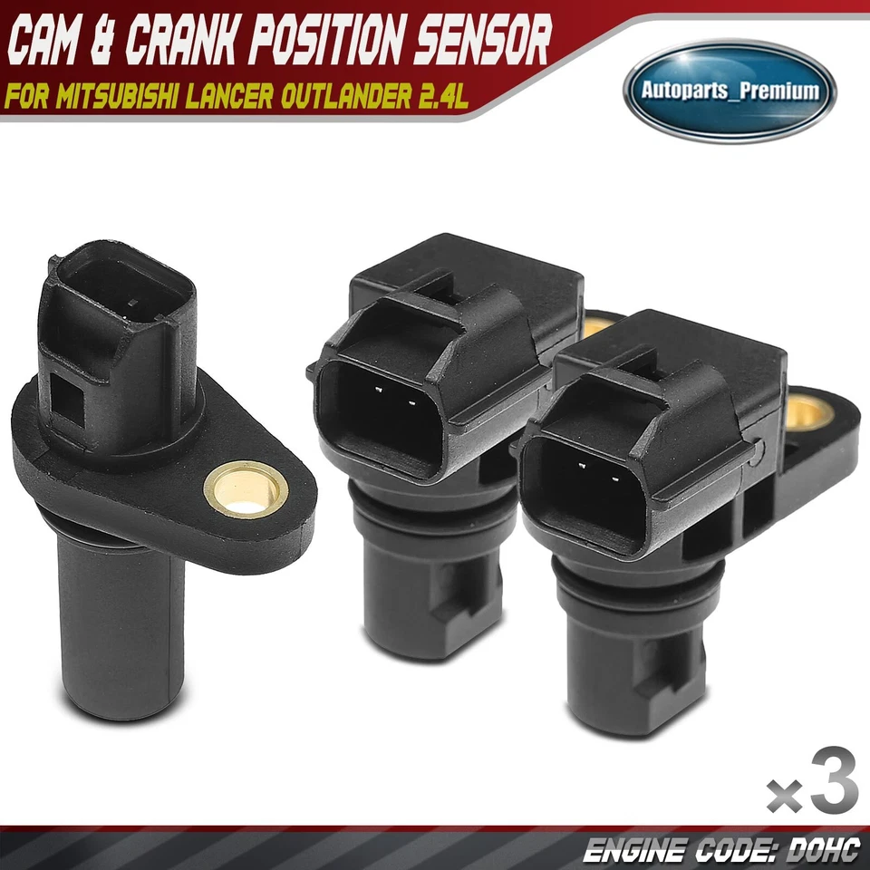 2x Camshaft & 1x Crankshaft Position Sensor for Mitsubishi Lancer Outlander 2.4L - Image 1 of 4