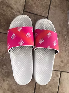 NWT Victoria Secret PINK Medium 7/8 Slides Orange Ombre Logo - Picture 1 of 1