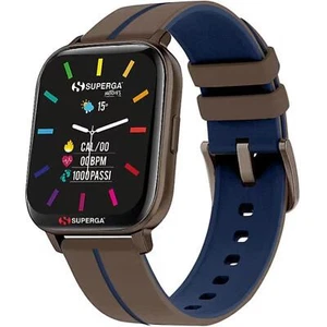 Smarwatch Unisex SUPERGA SW-STC020 Cinturino Silicone Marrone e Blu - Picture 1 of 6