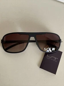 Lightec By Morel Polarized Mens Sunglasses Ex Display Stock Matt Black (BC) - Picture 1 of 10