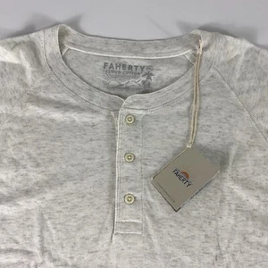 Faherty Shirt Cloud Henley Men's XXL Ivory Long Sleeve NWT - Picture 1 of 12