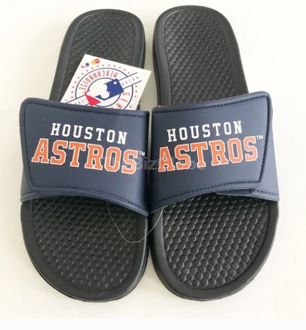 Houston Astros Cooperstown Logo Slide Sandals Flip Flops Navy Cover