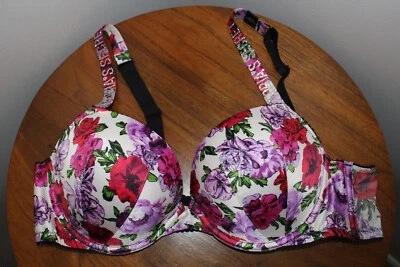 VICTORIA'S SECRET VERY SEXY PUSH-UP BRA RHINESTONE FLORAL MULTICOLOR SIZE 34C - Image 1 of 4