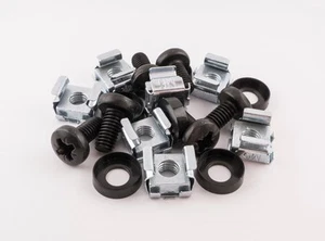 Pack de 30 vis noires écrous de cage M6 19 pouces support d'armoire réseau de données rack PDU - Photo 1/1