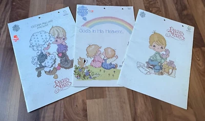 Lot of 3 Precious Moments Cross Stitch Books PM-2,  PM-3, Book 22 -  1980s - Image 1 of 4