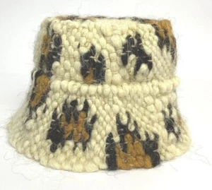 Leopard Animal Wool Panama by Shkoura,hand made,S-M,Carpathian wool,7-7 1/8  - Picture 1 of 7