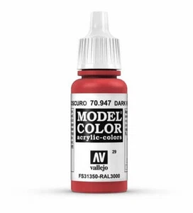 Vallejo Dark Vermilion Model Color 17ml Acrylic Paint 70.947 - Picture 1 of 1