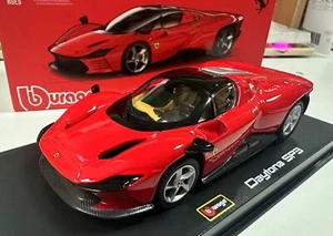 Bburago 1:43 Ferrari Daytona SP3 Diecast Metal Model Car Acrylic Cover Base New - Picture 1 of 7