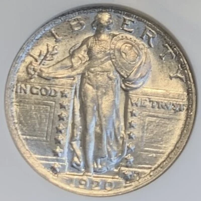 Cuarto de libertad de pie 1920 - Anacs MS 61 (SOPORTE ANTIGUO) Foto 1 de 4