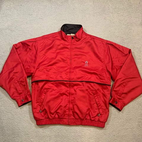 Cutter & Buck Mens Large Jacket MLB Anaheim Angels Full Zip Red Cover