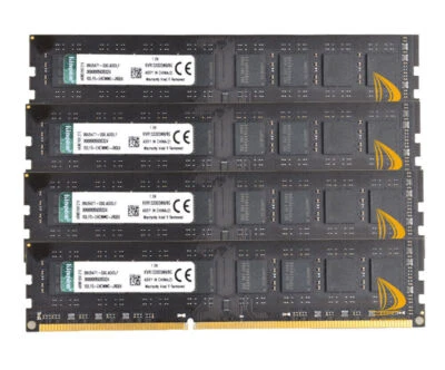 4PCS Kingston 8GB 2RX8 PC3-10600U DDR3 1333Mhz 240Pin DIMM Desktop Memory RAM - Image 1 of 4