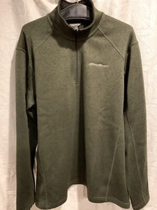 Men's XL Eddie Bauer 1/4 Zip Long Sleeve Pullover, Green, NWOT - Picture 1 of 11