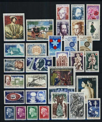 France #YT1511-YT1541 MH 1967 Year Set [1171-1184 1192-1201 B404-B410] - Image 1 of 2