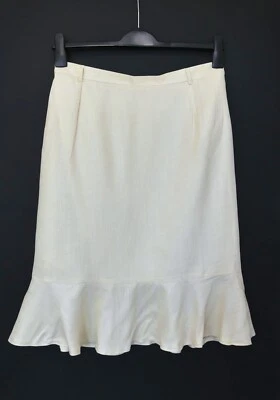 TB Jupe Un JOUR AILLEURS, écrue, avec basque, Taille 42, Excellent Etat - Photo 1/4