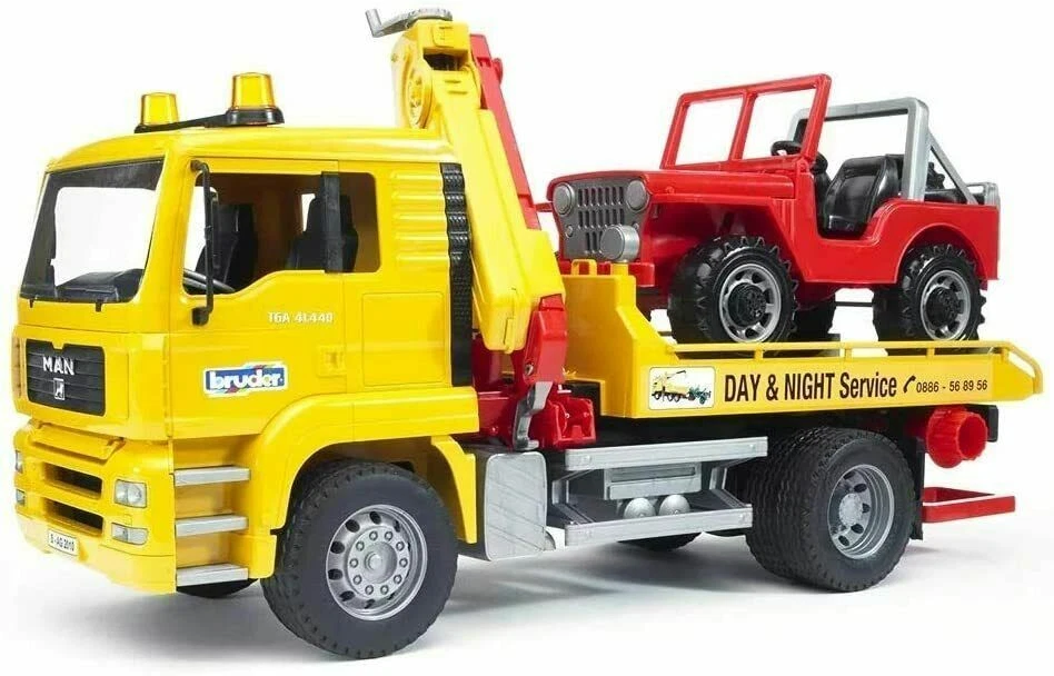 BRUDER 1:16 CAMION SOCCORSO STRADALE MAN TGA  41.440 CON GRU E JEEP   ART 02750 - Immagine 1 di 1