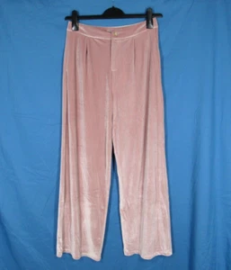 NWT CHARLIE HOLIDAY Pink VELVET/VELOUR Wide Leg HIGH-WAIST Dress Pants Sz 6 - Picture 1 of 5