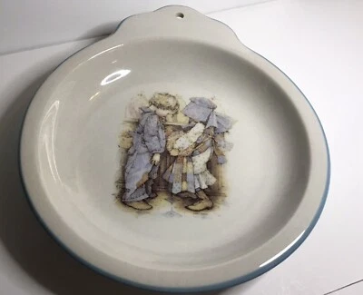 Plato de gres vintage Holly Hobbie azul Japón EE. UU. Cleveland Foto 1 de 4