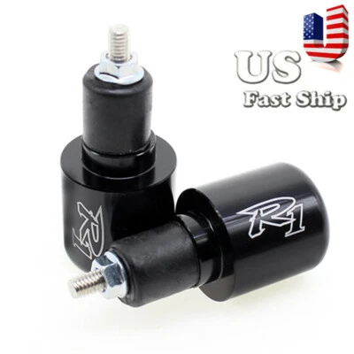 For Yamaha YZF R1 1998 99-2016 CNC 7/8''Handlebar Bar End Cap Plugs Slider Black - Image 1 of 4