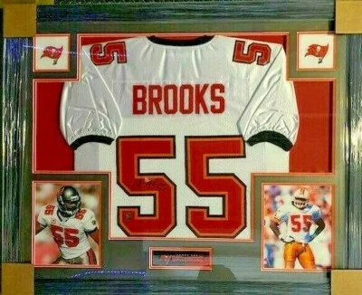 Derrick Brooks Signed Tampa Bay Buccaneers 35 x 43 Framed Jersey / 11xPro Bowler - Image 1 of 4