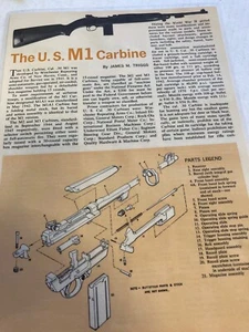 U.S. MI CARBINE RIFLE ILLUSTRATION SHEET (LAMINATED) JAMES TIGGS - Picture 1 of 2