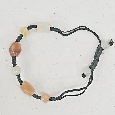 Natural Jade Bracelet Handmade Adjustable Real Crystal Healing Chakra Multi New - Image 1 of 4