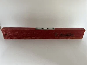 Vintage handliche Andy Wasserwaage Werkzeug Holz Glas Blase Bearbeitung Metallschutz rot 12" - Bild 1 von 7