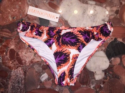 Traje de baño de bikini hipster rosa visón parte inferior para mujer L años setenta Splash dorado encanto nuevo con etiquetas Foto 1 de 4