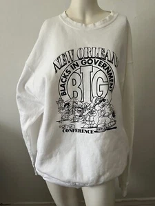 Vintage 90s New Orleans Blacks in Government Big Conference white Sweatshirt XL - Bild 1 von 10
