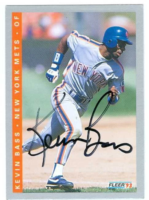 Kevin Bass autographed baseball card (New York Mets) 1993 Fleer #466 - Image 1 of 1