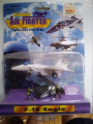 NIP, Famous Air Fighter Pull 'n Go, F-16 Eagle Fighter Jet - Image 1 of 3