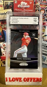 PANINI PRIZM 2018 RHYS HOSKINS ROOKIE RARA #12 PGA 10 GEM MINT C STORE LEGGI - Foto 1 di 4