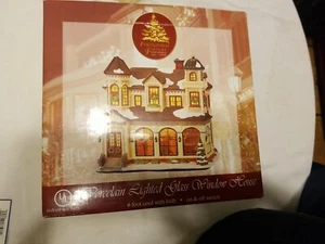 LEMAX Enchanted Forest Porcelain Lighted DANCE HALL Glass Window House 289-0215 - Picture 1 of 7