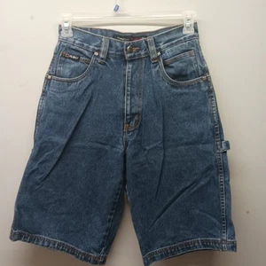 Vtg Fubu The Collection Carpenter Shorts Hip Hop Men’s Blue Denim Sz 16 - Picture 1 of 3