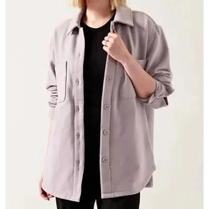 Neu mit Etikett Athleta Retro plüschige Shirtjacke lavendel Damen Small kuschelig erhöht Basic - Bild 1 von 8
