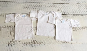 3-Pc. Lot of Vintage Y2K Standard Textile White Newborn Shirts - Picture 1 of 11