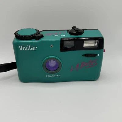 Vivitar L.A. Brites Focus Free 35mm Manual Point and Shoot Camera - Green -WORKS - Image 1 of 4