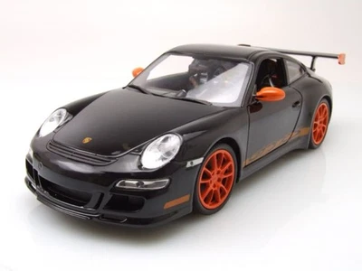 Porsche 911 (997) GT3 RS 2007 Nero Arancione Modellino 1:18 Welly - Immagine 1 di 4