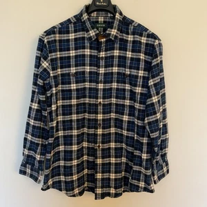 Orvis Herren XL Perfect Flannel blau weiß kariert dick schwere Taschen Flanellhemd - Bild 1 von 12