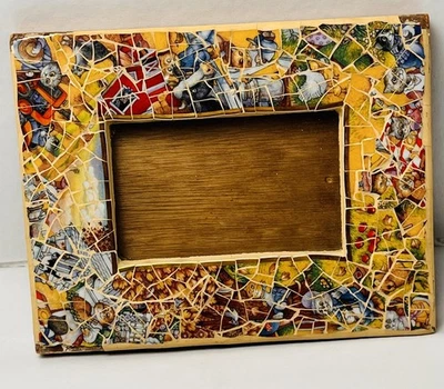 Vintage Mosaic Cat Picture Frame 8x10  Kittens - Image 1 of 4