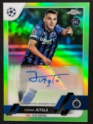2022-23 Topps Chrome UEFA Club Competitions Ferran Jutgla RC Green Auto /99 - Image 1 of 4