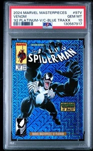 UPPER DECK MARVEL MASTERPIECES '92 PLATINUM BLUE TRAXX VENOM 97V PSA 10 POP 6 - Picture 1 of 3