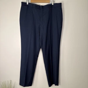Pantalones de vestir Tommy Hilfiger para hombre azules 100 % lana peinada frente plano talla 38x34 - Imagen 1 de 9