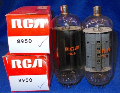 Strong Pair GE 8950 Vacuum Tubes Branded For RCA - Image 1 of 4