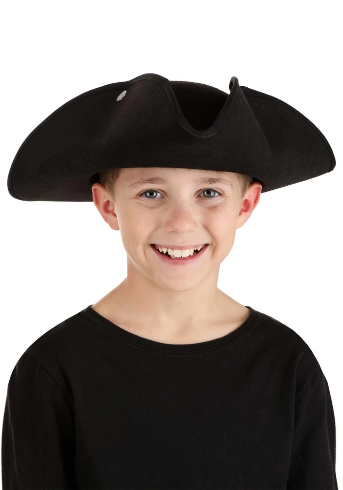 Kid's Deluxe Black Tricorn Costume Hat - Image 1 of 1