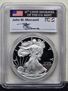 2014 W Proof Silver Eagle PCGS PR70 DCAM Signed By John Mercanti See Description - Picture 1 of 6