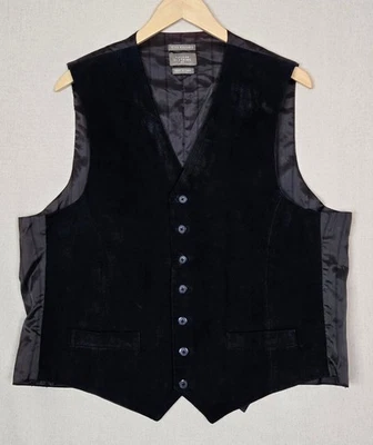 Colete Haggar Clothing Co. City Casuals Masculino Tamanho 44 Preto e Marrom Couro Camurça - Imagem 1 de 4