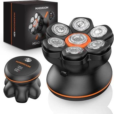 MAXGROOM Glatzen Rasierer Herren, 7D Flexibler Glatzenrasierer, Kopfrasierer