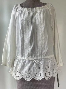NUEVO CON ETIQUETAS Ralph Lauren LRL Manga Larga Encaje Pullover Camisa Top - Para Mujer Talla PM - Imagen 1 de 7