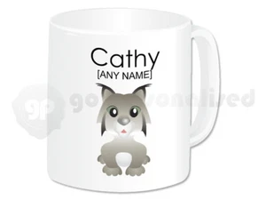 Personalised Ceramic Mug- Cat Design- Any Name - Picture 1 of 1