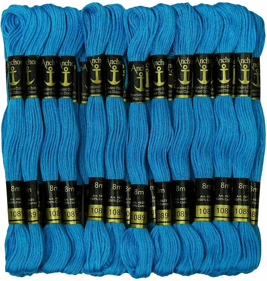 Anchor Cotton Thread Stranded Floss Hand Embroidery Threads Cross Stitch Blue - Image 1 of 4